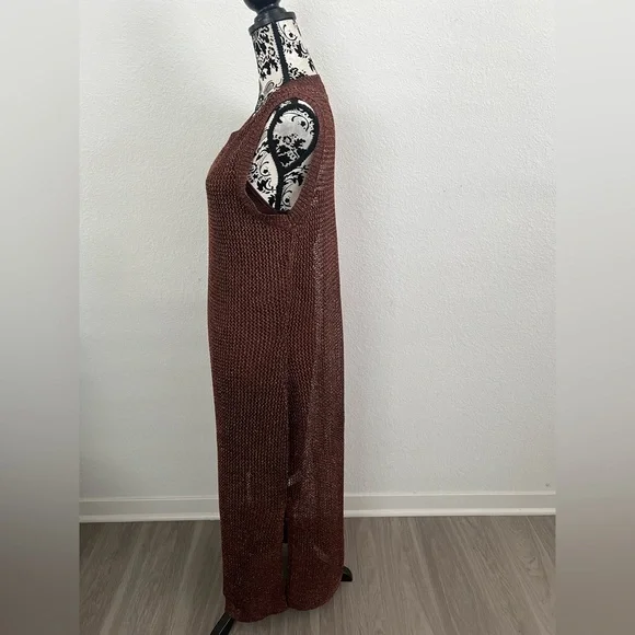 a new day Sleeveless Brown Knit Maxi Dress large - Picture 3 of 5